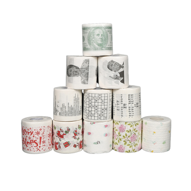 2-слойная туалетная бумага с забавным принтом, 250 листов, рулон туалетной бумаги для домашнего использования или стирки в ресторане